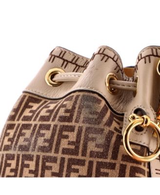 Mini Mon Tresor Bucket Bag Zucca Suede