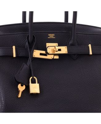 Pre-Owned HERMES Birkin 30 Handbag Black Togo with Gold Hardware