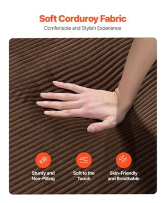 3-Seater Sofa, 83-Inch No Assembly Corduroy Couch with Memory Foam