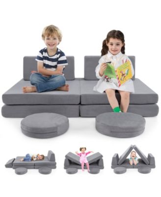 6 Piece Modular Kids Play Couch Set with Washable Covers