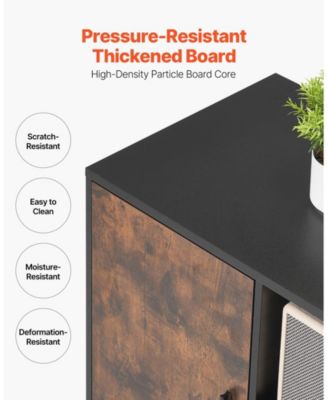 Wood File Cabinet, Mobile Lateral Filing Cabinet with Adjustable Shelves