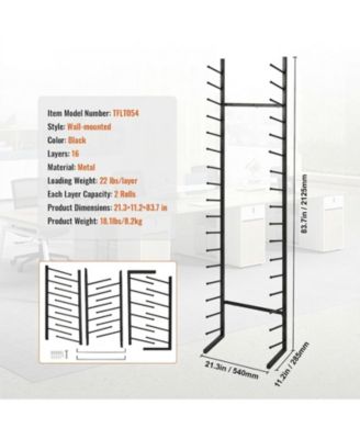 Blueprint Storage Rack, 16-Tier Hanging Poster Display, Roll File Holder