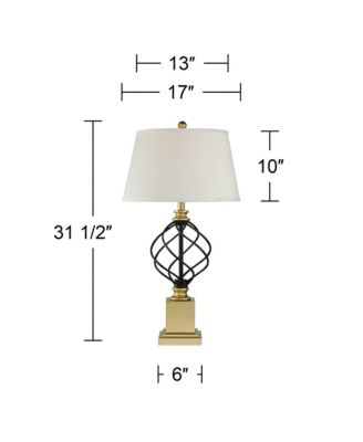 Traditional Table Lamps Tall Set of 2 Metal Empire Open Cage Pedestal Living Room Bedroom House Bedside