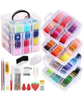276 pack Embroidery Floss Thread Kit 210 Colors Cross Stitch Sewing Accessories Storage Box