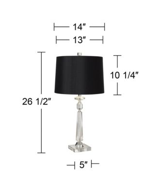 Aline Modern Table Lamp 26 1/2" High Crystal Column Drum Shade for Bedroom Living Room Bedside Nightstand Office Family