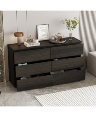 6-Drawers Wood Chest of Drawer Cabinet Organizer Dresser