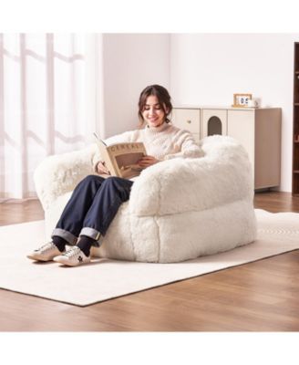 Bean Bag Chair, Plush Sofa Chair with Armrests, High-Density Foam