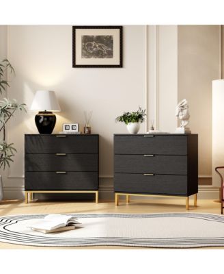 3-Drawers Wood Chest of Drawers Dresser