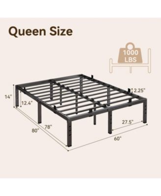 Queen Bed Frame, Metal Platform Bed Frame with 14inch Underbed Storage, No Box Spring Needed, Heavy Duty