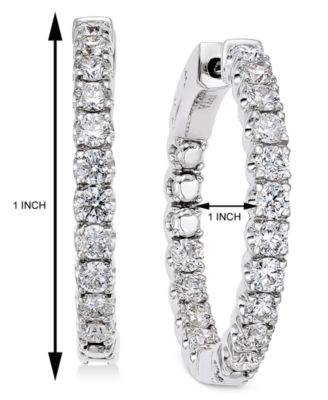 Diamond In-and-Out Hoop Earrings (2 ct. t.w.) in 14k White Gold