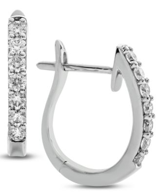 Diamond Hoop Earrings (1/2 ct. t.w.) in 14k White or Yellow Gold