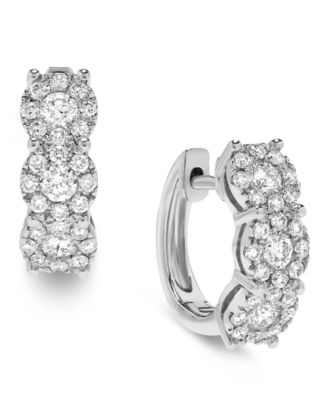 Diamond Halo Hoop Earrings (1 ct. t.w.) in 14k Gold or 14k White Gold
