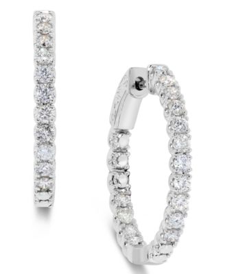 Diamond Inside Out Hoop Earrings (1-1/2 ct. t.w.) in 14k White Gold
