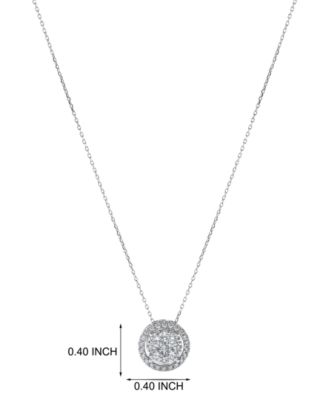 Diamond Halo Cluster 18" Pendant Necklace (1/2 ct. t.w.) in 14k White Gold