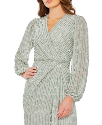 Women's Sequin-Embellished V-Neck Evening Gown