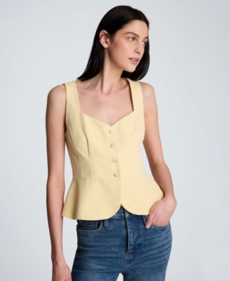 Women's Sleeveless Curved Peplum Vest