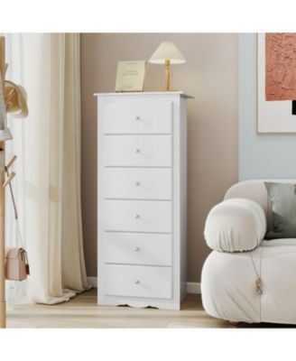 6-Drawer Tall Chest Dresser for Bedroom Storage