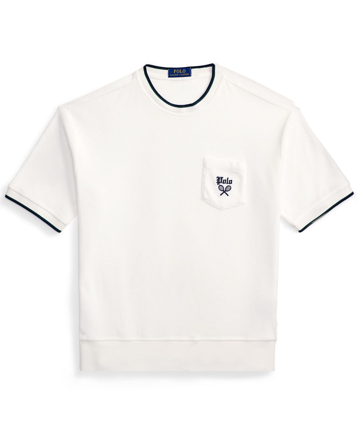 Мужская футболка Polo Ralph Lauren Relaxed Terry Short-Sleeve, цвет: Белый — фото 5