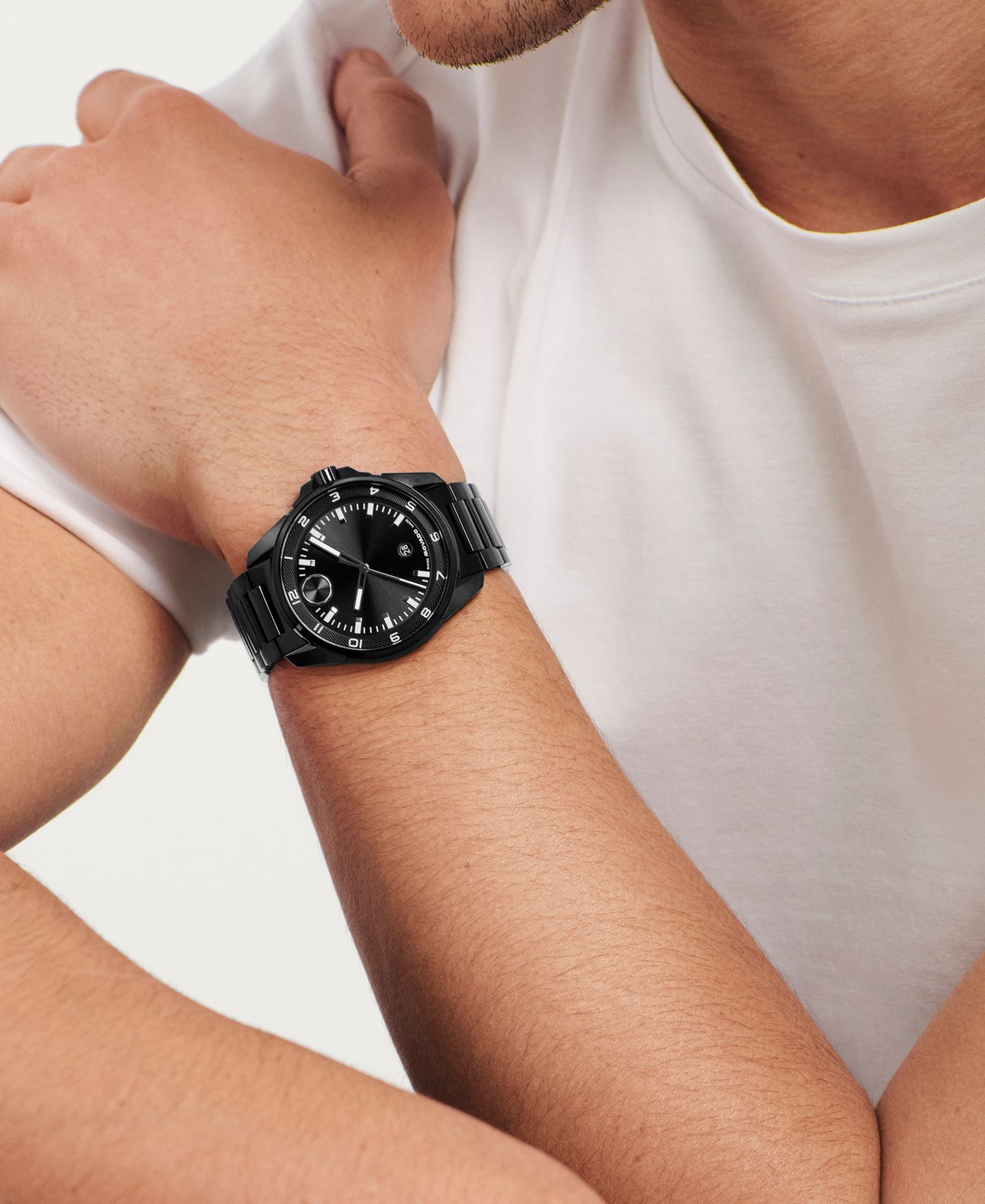 Мужские часы Movado Bold Verso S Swiss Quartz Ionic Plated Black Steel Watch, 42mm — фото 3
