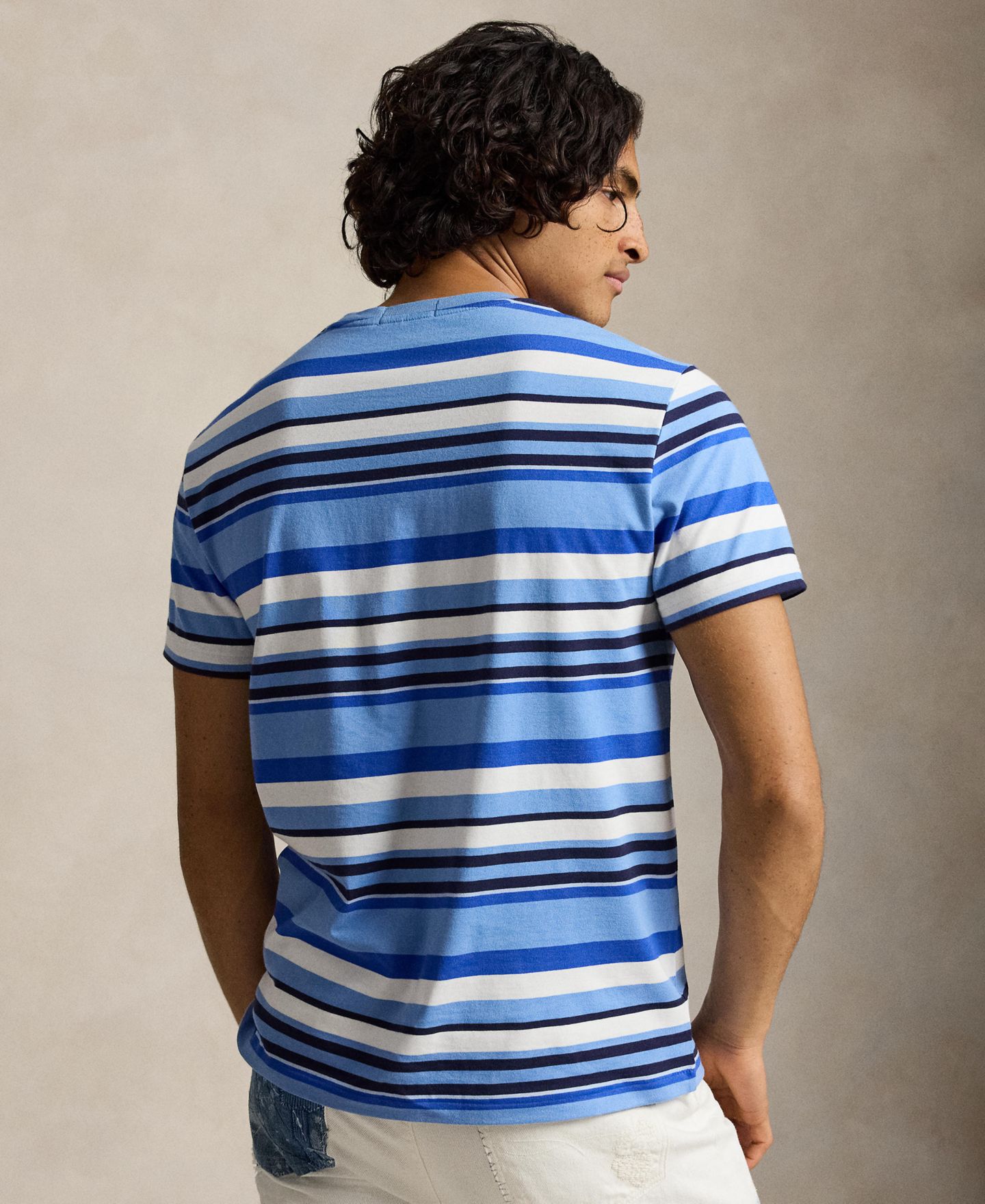 Мужская футболка Polo Ralph Lauren Classic-Fit Striped Jersey, цвет: Синий разноцветный — фото 5