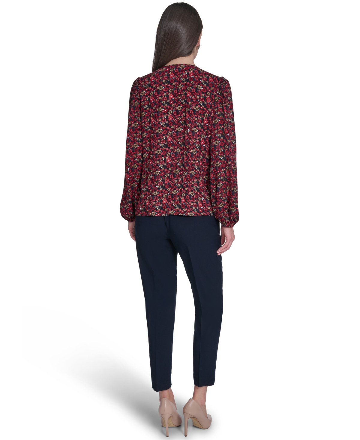 Tommy Hilfiger Women's V-Neck Ruffle Pull-On Blouse