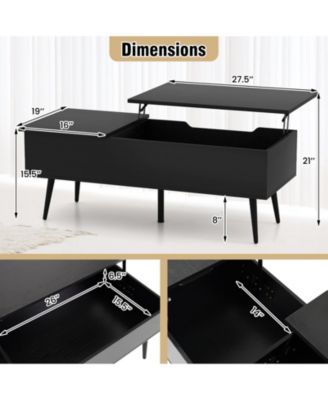 Coffee Table Lift Top with 2 Hidden Compartments