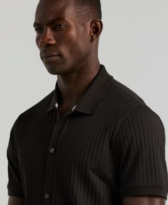 Men's Vertical Rib Button Front Shirt