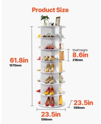6-Tier Rotating Shoe Rack 360 Spinning Shoe Organizer for Bedroom Closet