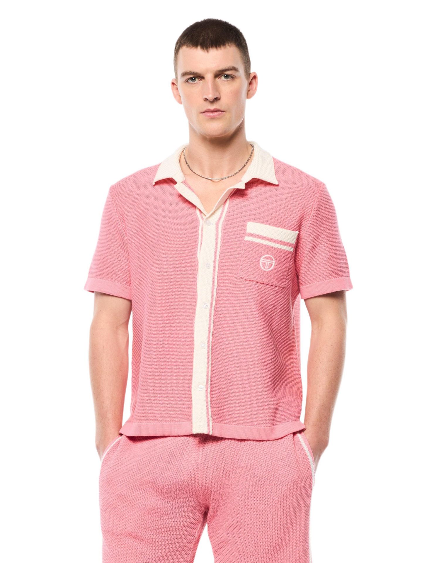Мужской топ Sergio Tacchini Fratelli Crochet Cabana, цвет: Розовый — фото 1