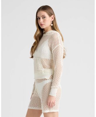 Women's Crochet Swim Cover Up Top and Short Set