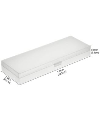 4 pieces Plastic Pencil Case Hinged Lid Snap Closure Stationery Storage Office