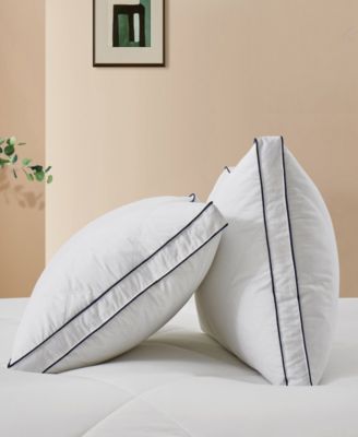 Diamond Quilted Goose Down Feather 2-Pack Pillows, Standard