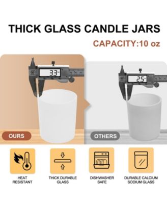 15pcs Candle Jars With Wood Lids Empty Sample Container Thick Glass Matte 10oz