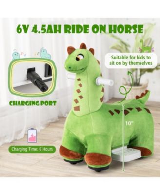 6V Kids Ride on Dinosaur with Foot Pedal, Padded Seat and Music