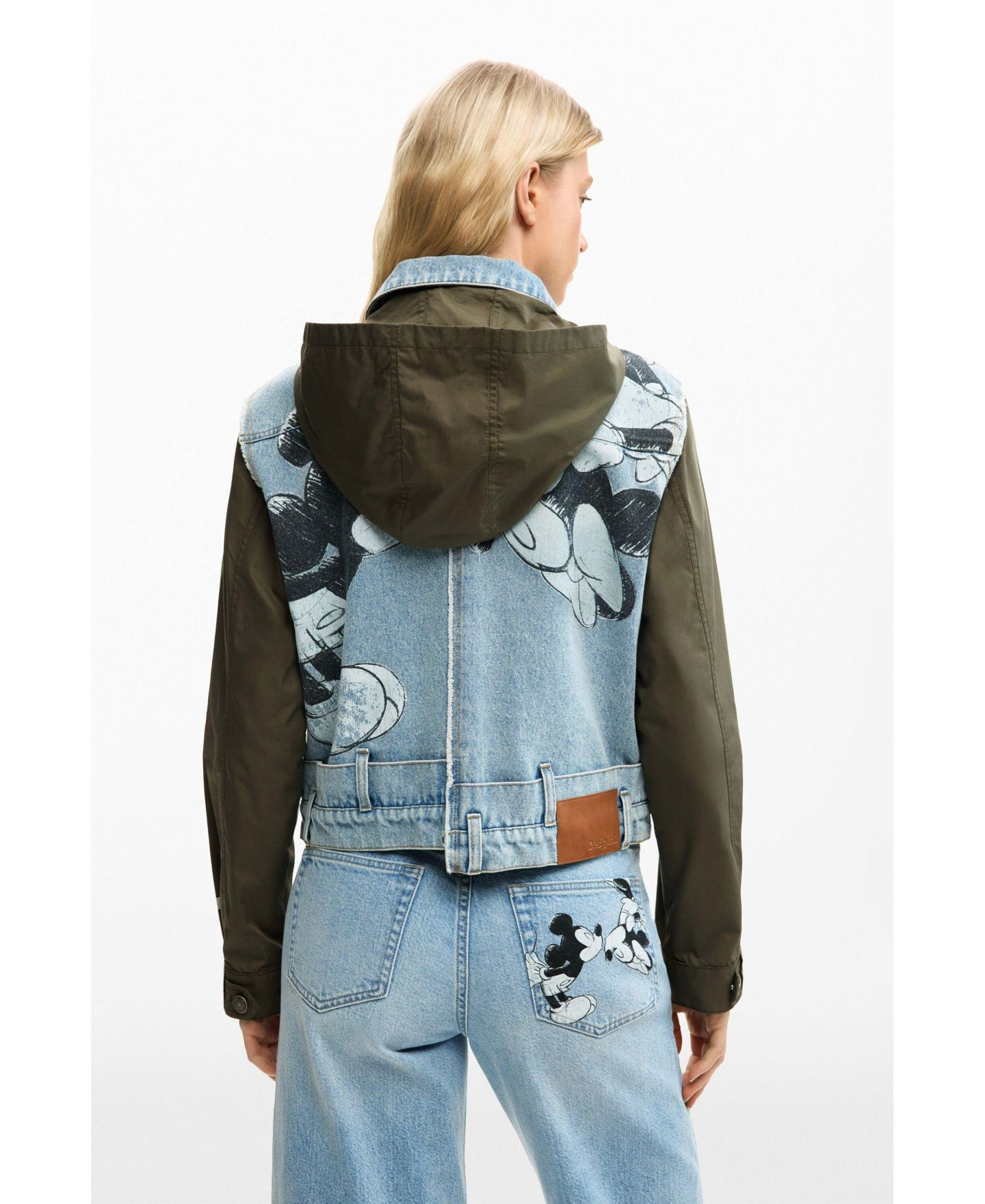 Женская куртка Desigual Bimaterial parka Mickey Mouse, цвет: Средний синий — фото 2