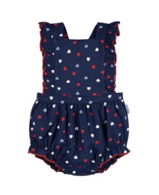 Baby Girls Ruffle Strap Bubble Romper.