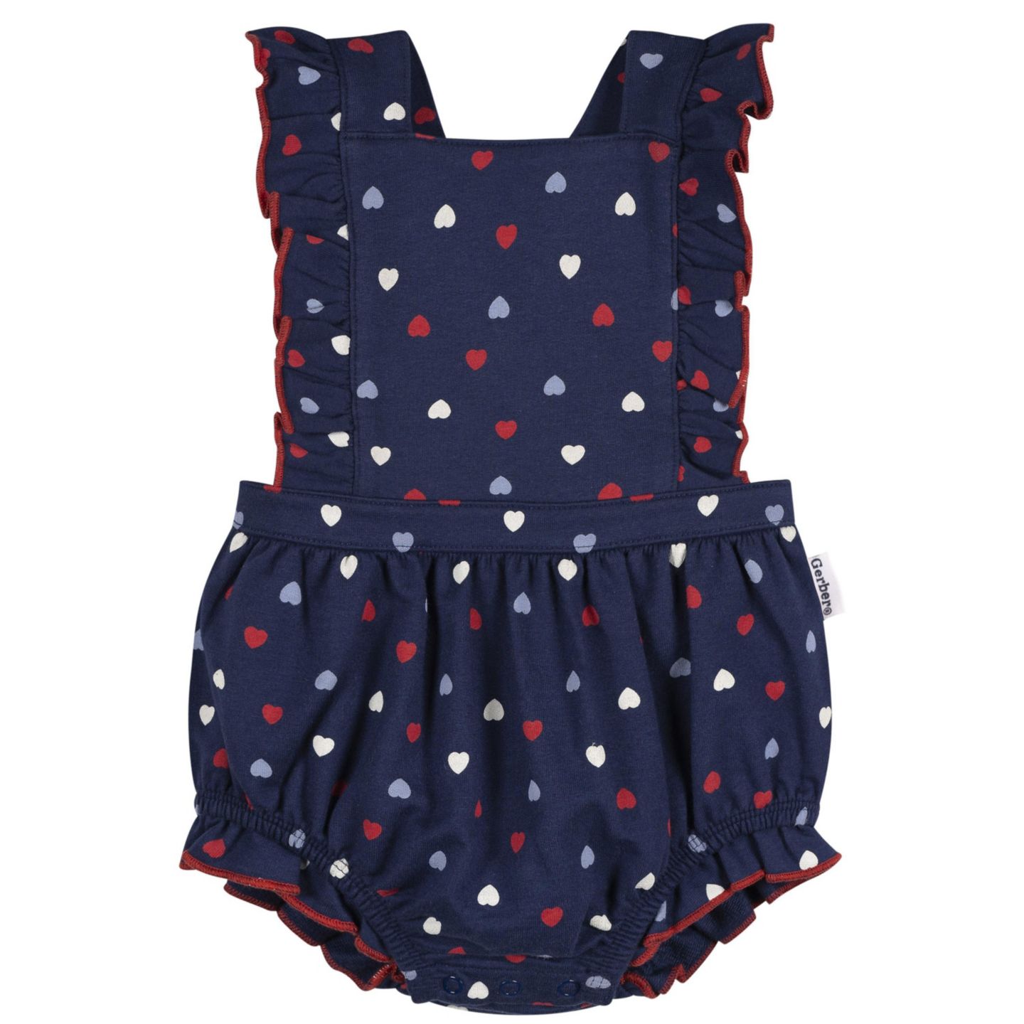 Комбинезон Gerber Ruffle Strap Bubble Romper. для девочек-малышей, цвет: Синий — фото 1