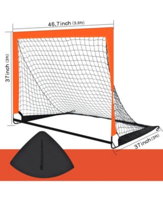 2 Pack, 4'x3' Portable Soccer Goals Pop Up Backyard Indoor Outdoor Sports Gifts