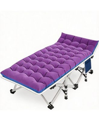 Camping Cot Folding Bed Heavy Duty with Pad Carry Bag Camping Outdoor Recreation Gear