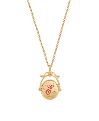 E Initial Echinacea Gold Spinner Chain Necklace