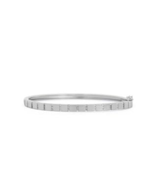 Ribbed CZ Bangle Sterling Silver