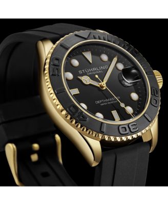 Depth master 4072 Men s Quartz Diver Watch, Silicone Strap, Date, Water Resistant