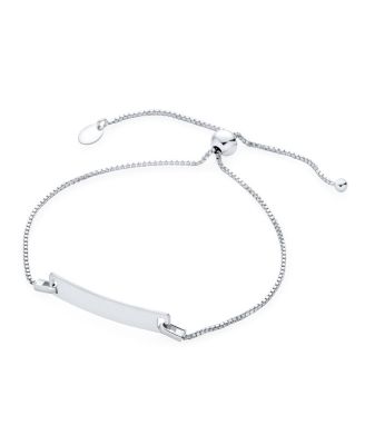 Classic Set of 2 Thin Mother Young Daughter Set ID Bracelet Bolo Name Plated Wrist 7 Inch Sterling Silver Adjustable