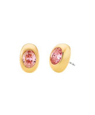 Oval Stone Stud Earrings