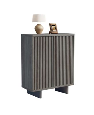 5 Tier Shoe Cabinet with Fluted Door, 13.7 x 31.6 x 41.5 in