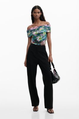 Women's Floral boat neck t-shirt