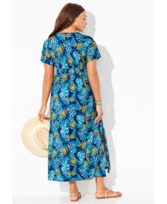 Women's Pack and Go Wrinkle-Resistant Maxi Cover Up Dress