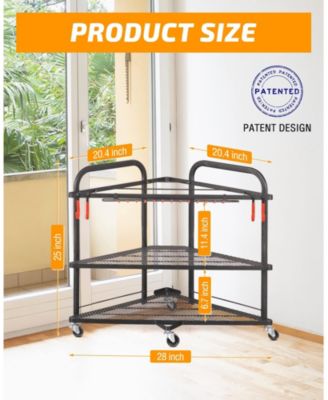 Triangle Yoga Mat Storage Cart with Wheels for Home Gym Equipment