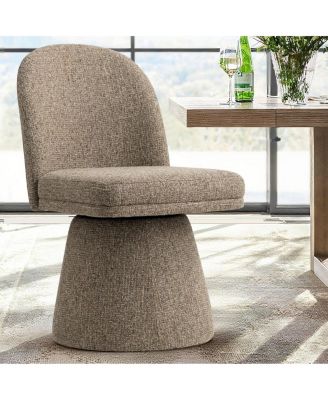 Textured Upholstered Swivel Dining Side Chair, Armless 1 Piece