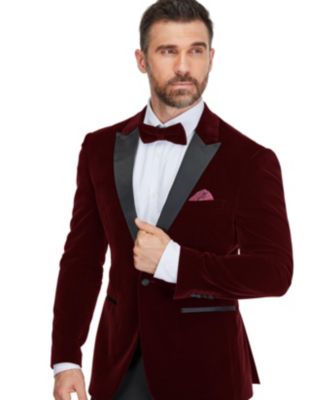 Men's 2-Piece Velvet Peak Lapel Slim-Fit Tuxedo